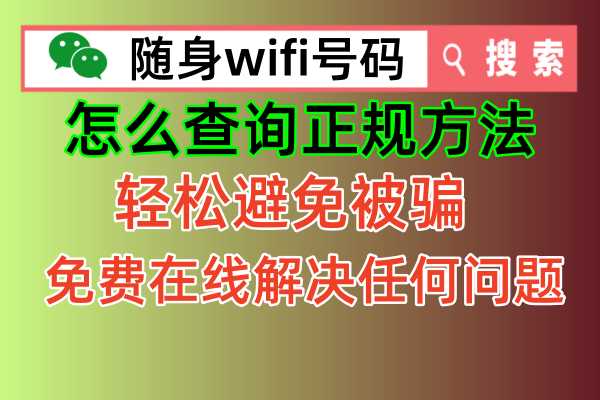 随身wifi如何查询正规方法，最新官方指南攻略